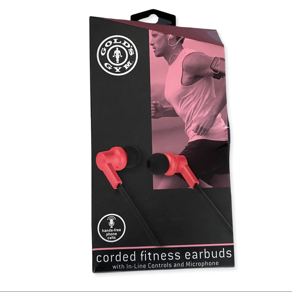 Gold’s Gym NWT Pink Corded Ear Buds Headphones